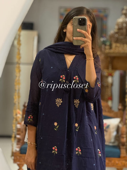 Beautiful A-line Kurti with Havy Embroidery Work