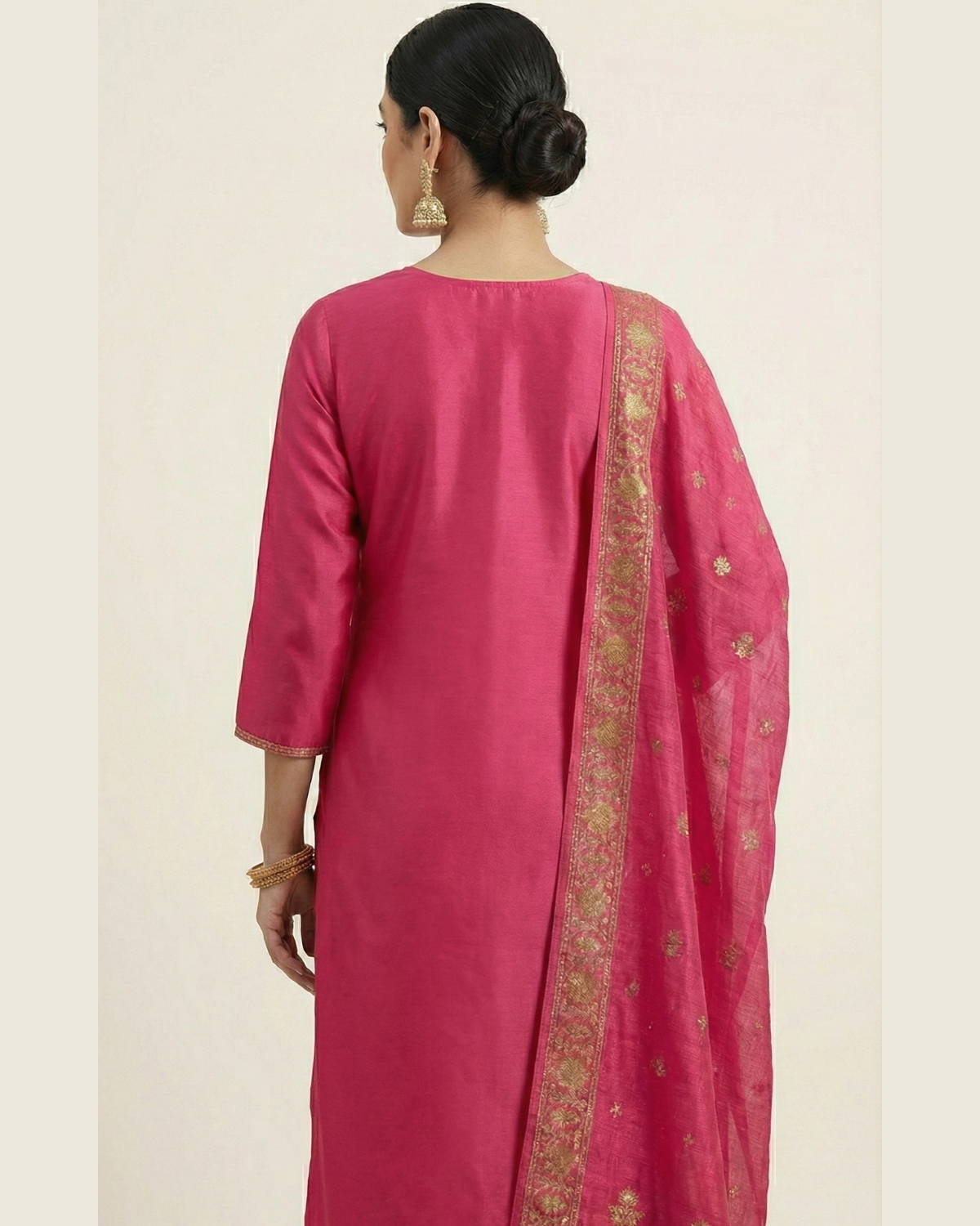 Pure Muslin New Arrivels Festivel Pink Rani Special 3 Piece Set