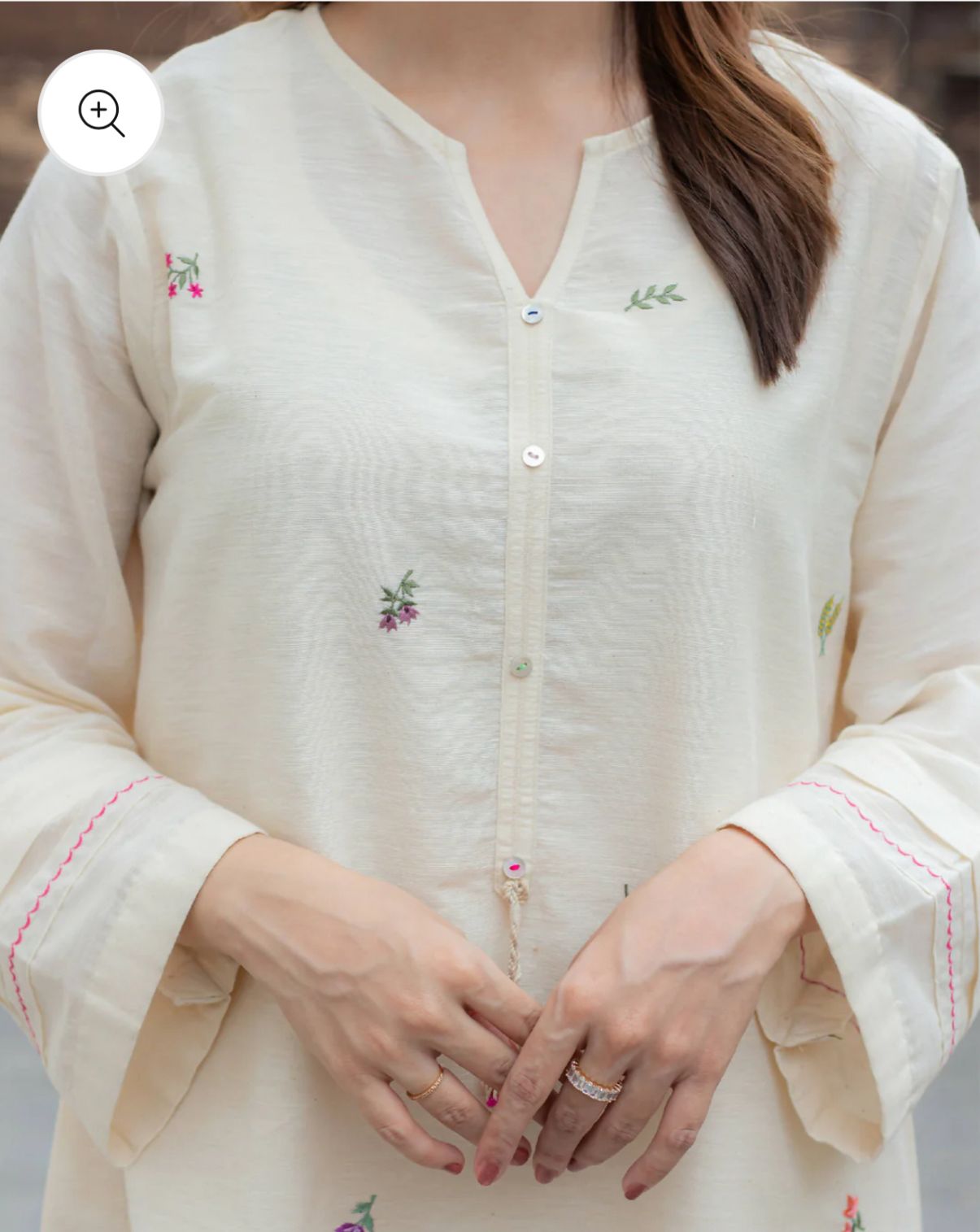 Libas Elegant Off-White Embroidered Kurta Set
