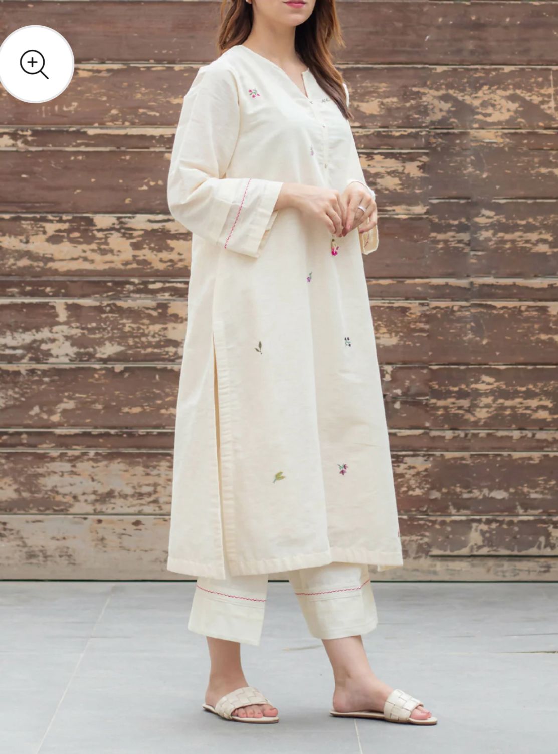 Libas Elegant Off-White Embroidered Kurta Set