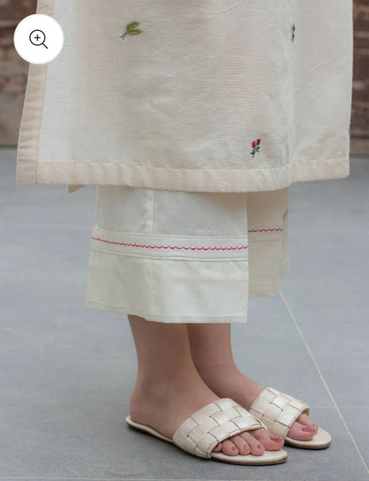 Libas Elegant Off-White Embroidered Kurta Set