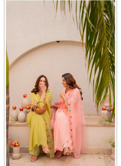 Lemon Zest Anarkali Suit Set