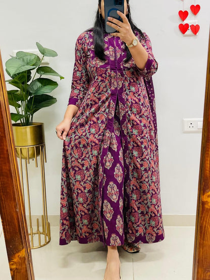 Premium Rich Floral Print Cotton Suit in Anarakali Style🥳🥳